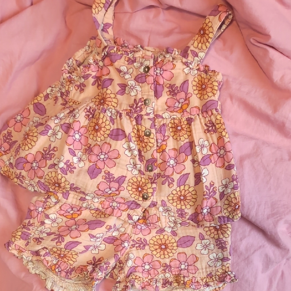 Cat & Jack Pink and Purple Floral Outfit